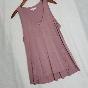 MAURICES Henley Tank Top Mauve Flowy Medium